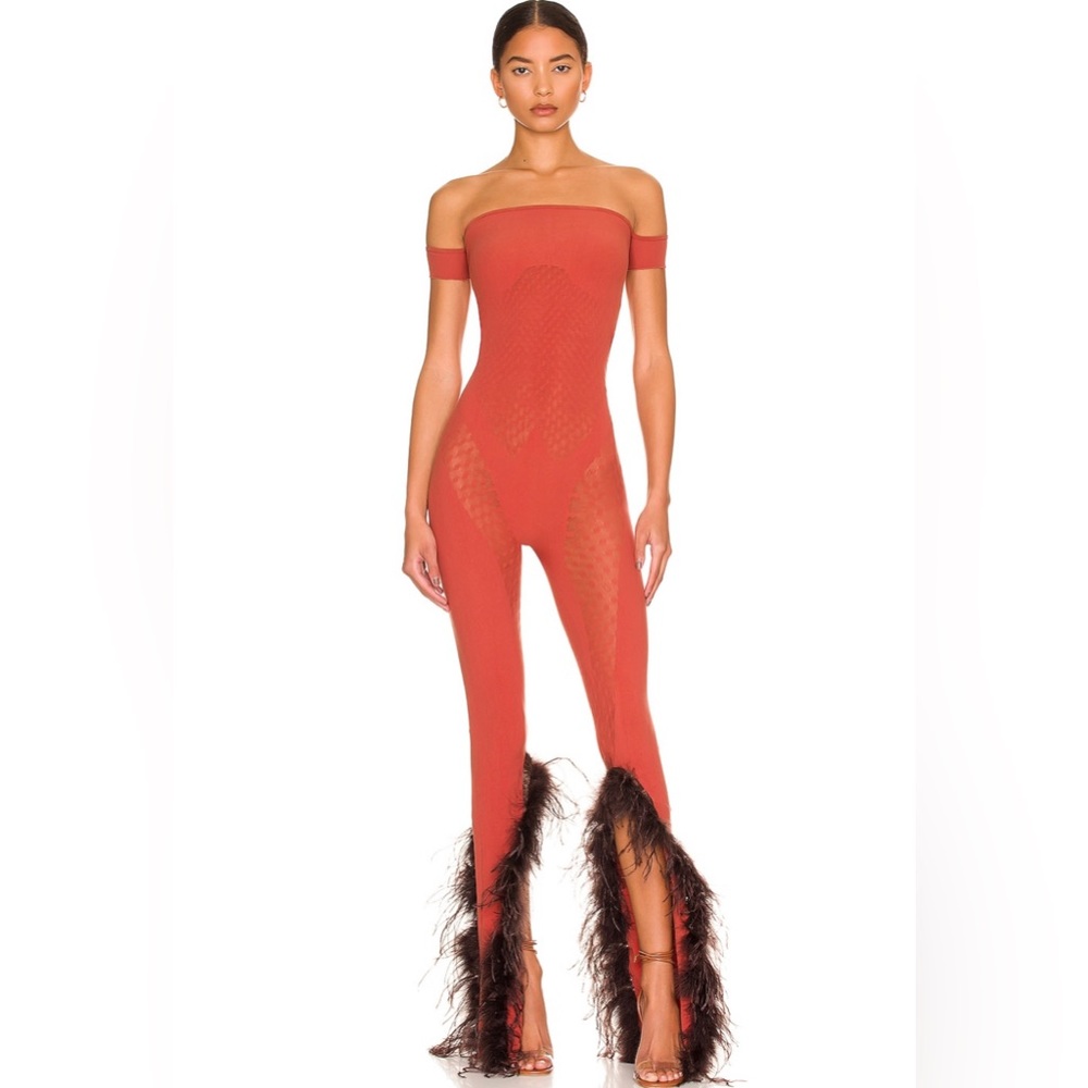 Poster Girl Junia Jumpsuit with Feathers